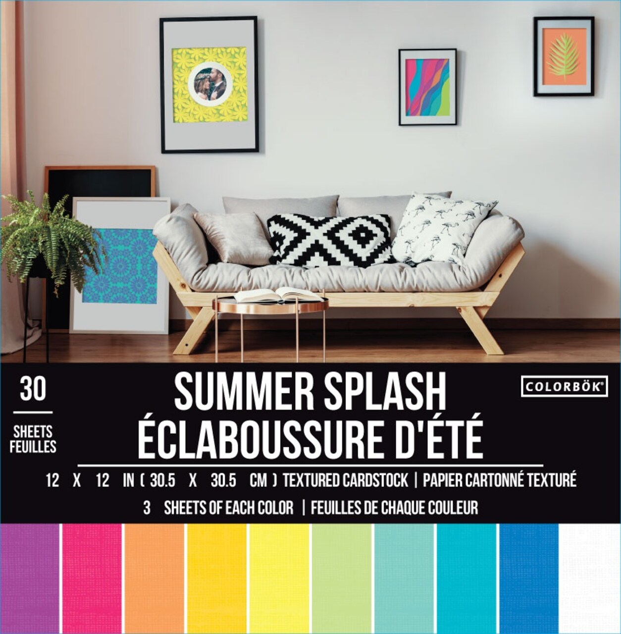 Colorbok Textured Cardstock Pad 12"X12" 30/Pkg-Summer Splash
